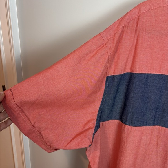 Foundry Young Men's Shirt 3XL Tall Red Chambray Button Front Short Sleeve NWT - Picture 2 of 9